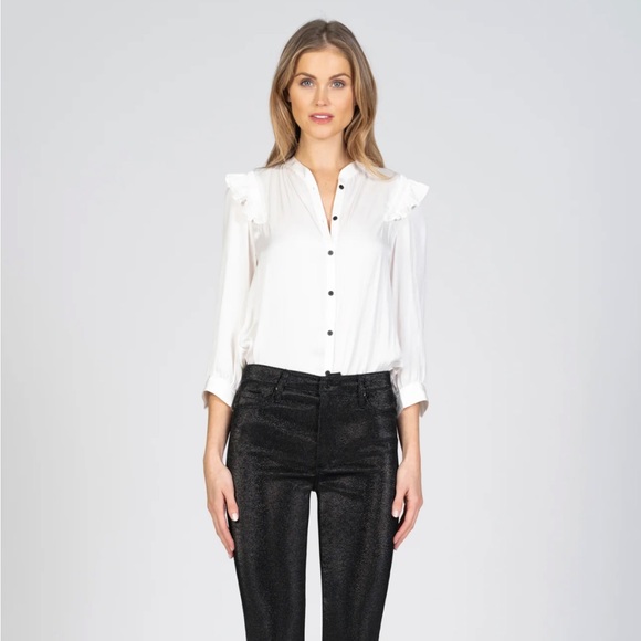 Gisele high rise skinny Black orchid shiny pants - Picture 10 of 11